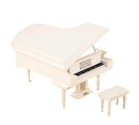 Musical instrument model kits Wooden Musical Instruments Collection Decorative Ornaments Mini Piano Miniature Model Decoration Gifts Ornaments(White,D)