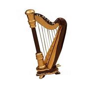 musical instrument model ornaments Mini Harp Model Ornament Wooden Crafts Musical Instrument Collection Home Decoration (Size : 9CM)