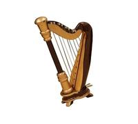 musical instrument model ornaments Mini Harp Model Ornament Wooden Crafts Musical Instrument Collection Home Decoration (Size : 9cm harp)