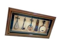 Musical Instrument Model Set Guzheng Erhu Pipa National Musical Instrument Model Ornaments Folk Music Five-piece Set Mini Musical ornaments (Color : Sanxian model)