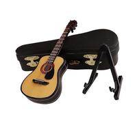 Musical Instrument Models 10cm Mini Classical Guitar Wooden Miniature Guitar Model Musical Instrument Guitar Decoration Decor(Yellow)