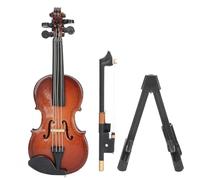 Musical Instrument Models 1set 3.4in Mini Violin Version With Support Miniature Wooden Musical Instruments Decorative Ornaments Model