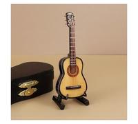 Musical Instrument Models 8/10/12cm Wooden Miniature Guitar/Ukulele/Bass Model Mini Musical Instrument Multiple Models Available(10cm E)