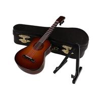 Musical Instrument Models Mini Classical Wooden Guitar Model Miniature Guitar Musical Instrument Decoration Bedroom Living Room(Brown,20cm)