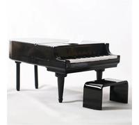 Musical Instrument Models Mini Piano With Stool Musical Instrument Model Decor Miniature Retro Piano Set(Black,B)