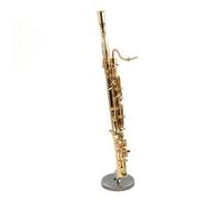 Musical Instrument Models Miniature Brass Bassoon Model With Stand Mini Musical Instrument Accessories(Golden 10cm)