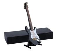 Musical Instrument Models Miniature Musical Instruments 10/14/18/24cm Mini Guitar Miniature Model Electric Guitar Model With Stand And Case(Black,24cm)