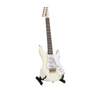 Musical Instrument Models Miniature Musical Instruments Mini Guitar Miniature Model Electric Guitar Model With Stand And Case 10/14/18/24cm(White,14cm)