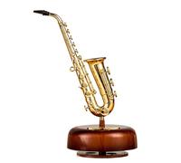 Musical Instrument Models Saxophone Trumpet Large Orchestral Instrument Rotating Music Box Music Box Desktop Ornament(A)