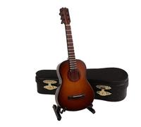 Musical Instrument Models Wooden Musical Instruments Collection Decorative Ornaments Mini Classical Guitar With Support Miniature Model Decoration(B,13cm)