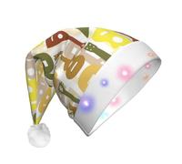 Musical Instrument Of Ukulele Pattern Christmas Hat Santa Hat Cap With Led For Unisex Adults Xmas New Year Festive Holiday Party Decoration And Supplies
