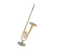 Musical Instrument Ornaments Miniature Pure Copper Trombone Model Musical Instrument Ornaments(9cm)