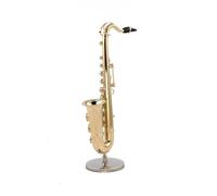 Musical Instrument Ornaments Set Miniature copper tenor saxophone DIY handmade mini saxophone small musical instrument exquisite miniature (Size : 8.5cm)