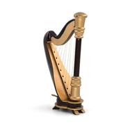 Musical Instrument Ornaments Set Wooden harp model DIY handmade small musical instrument exquisite miniature mini harp (Size : 16厘米)