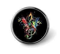 Musical Instrument Treble Clef Bird Music Round Badge Cute Brooch Pins Button Badges for Backpack Jackets Hats Decor