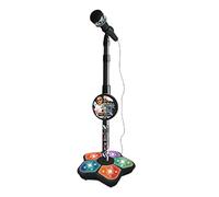 Musical Instrument Wired Microphone Pretend Toy for Story Machine Birthday Black