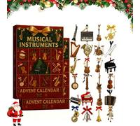 Musical Instruments Advent Calendar 2025, 24 Day Musical Tree Ornament Christmas Countdown Calendar, Creative Cute 24 styles of 2D Musical Instrument Ornaments for Music Lovers (2PCS)