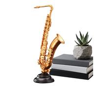 Musical Instruments Figures as Decoration and Collectible Vintage | Mini Saxophone Sculpture Violin Table Figure for Collectors Musicians Home Office Bookshelf Table