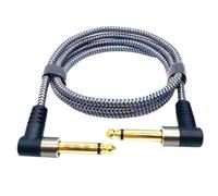 Musical Instruments Guitar Audio Cable 1pc Nylon Braided Pedal Cable Effect Cord Replacement Electric Guitar Patches Right Angle Board(100cm)