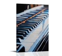 Musical Instruments Oil Painting- Close-up of A Grand Pianos Black And White Keys with Soft Reflections Decorative Modern Mural - Wall Art Hanging Poster 20x30inch(50x75cm)