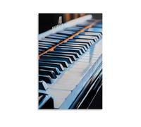 Musical Instruments Oil Painting- Close-up of A Grand Pianos Black And White Keys with Soft Reflections Decorative Modern Mural - Wall Art Hanging Poster 24x36inch(60x90cm)