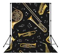 Musical Instruments Print Photo Studio Background 5x7ft Soft Photo Backdrop Curtain For Studio Content Creator Equipment