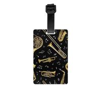 Musical Instruments Print Waterproof Luggage Tags Suitcases Identification Labels Business Family Vacations