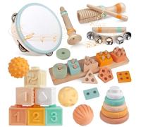 Musical Instruments Wooden for Kids 1-3 Year, Musical Toys for Toddlers 3-5 Year , Montessori Stacking Toys for Baby 6 to 12 Months, Percussion Instruments Music Toy Set for Preschool Educational