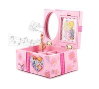 Musical Jewellery Box, Memorable Jewelry Box, Beautiful Princess Dancing with Music, Delicate Embedded Jewelry Grids with Makeup , Preserves Precious Treasures for Children (r