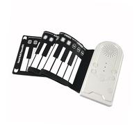 Musical Keyboard For Beginner 49 Key Hand Rolled Piano With Speaker Portable Folding Electronic Piano For Beginners To Practice(White)