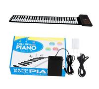 Musical Keyboard For Beginner 61key Hand Rolled Electronic Piano Portable Folding Silicone Beginner Practice Soft Piano
