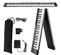 Musical Keyboard For Beginner Electronic Piano 88 Keys Professional Foldable Portable Piano Musical Beginner Practice Play A Musical Instrument(Black)