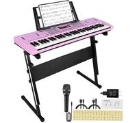 Musical Keyboard For Beginner Pink 61 Keyboard Piano Digital Beginners Piano Keyboard With Stand
