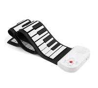 Musical Keyboard For Beginner Rainbow 49 Key Hand Rolled Piano Thickened Silicone Beginner Folding Electronic Piano(White)