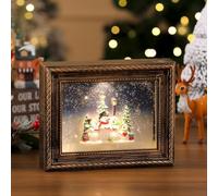 Musical Lighted Reindeer in The Woods Frame with Illuminated Lights and Holiday Music for Enhanced Seasonal Home Decoration (snowman)