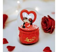 Musical Love Couple Snow Globe - 100mm Wind Up Romantic Valentine’s Day Gift for Her & Him JR23047 (Design B)