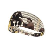 Musical Moments Print Elastic Exercise Headband - Fashion Sports Head Wrap for Yoga, Running, Cycling, Gym, Tennis