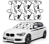 Musical Music Saxophone, Car Windshield Cover, Protective Windscreen Cover - Snow Ice Sun UV Dust Water Resistant - Fit for Most Cars