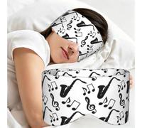 Musical Music Saxophone, Sleep Mask for Home Travel, Full Eye Covers Light Blocking Eye Mask Sleep Eye and Ear Muffs
