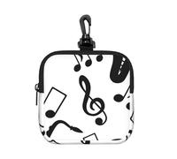 Musical Music Saxophone, Square Zipper Storage Bag, Neoprene Coin Purse, Small Wallets, Change Pouch, Change Purse