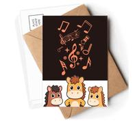 Musical Notation Black Postcards Envelopes Cards Mailing Year Horse