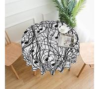 Musical Notation Print Pattern Print Exquisitely Designed Circular Tablecloth 60 Inch Rural Spring And Summer Tablecloth, Family Gathering Table Decoration, Picnic Party,Outdoor Indoor Tablecloth.