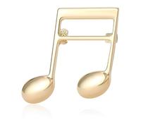 Musical Note Brooch Pin for Women Men, Minimalist Alloy Lapel Pin 3.4cm, Gift for Musicians Music Lovers, Scarf Jacket Bag Hat Accessory Jewellery (Gold)