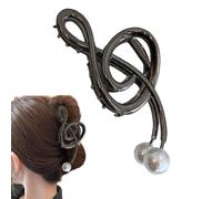 Musical Note CLAW CLIP - Metal Hair Clip Musical Note for Women | Treble Clef Hair Clip | Pearl Hair Clip | Morse Music Note Claw Clamps