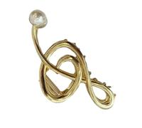 Musical Note Claw Clip - Secure Grip for Thick Hair, Elegant High End Pearl Finish, Large Shark Clip with Heavy Duty Spring, Polished Zinc Alloy Event