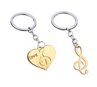 Musical Note Couple Keychain,Music Symbol Key Rings | Music Note Jewelry Key Chains Metal Husband Wife Couples Key Ring for Bag Purse Wallet Pendant
