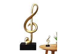 Musical Note Figurine - Music Note Statue - Golden Musical Note Ornaments | Musical Note Ornaments, Piano Note Sculpture for Desktop, Musical Note Statue, Music Note Christmas Figurines for Desk Shelf