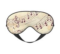 Musical Note Floral Night Mask Soft Reversible Eye Cover Adjustable Strap Light Blocking Comfortable Rest