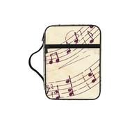 Musical Note Floral Print Bible Cover Case/Book Cover, Bible Case for Women Girls,with Handle Fits for Standard Size Bible