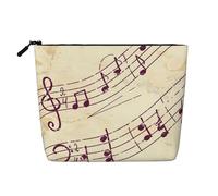 Musical Note Floral Print Makeup Bag,Cute Makeup Bag Organizer,Cosmetic Bags for Women,for Traveling Toiletry Bag